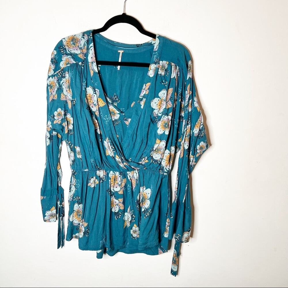 SZ S Free People Long Sleeve Paisley Floral Print Top